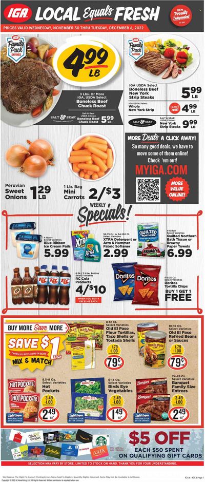 IGA (TN) Weekly Ad Flyer Specials November 30 to December 6, 2022