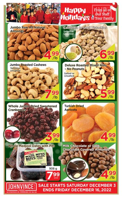 Johnvince Foods Flyer December 3 to 16