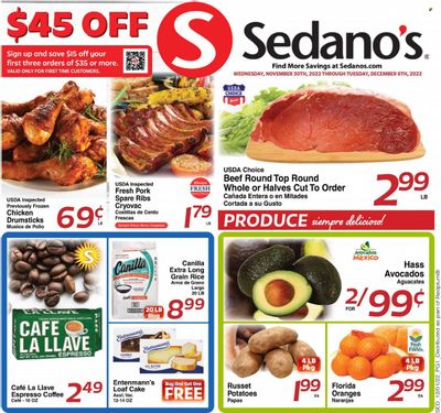 Sedano's (FL) Weekly Ad Flyer Specials November 30 to December 6, 2022