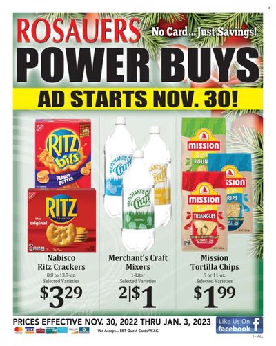 Rosauers (ID, MT, OR, WA) Weekly Ad Flyer Specials November 30 to January 3, 2023