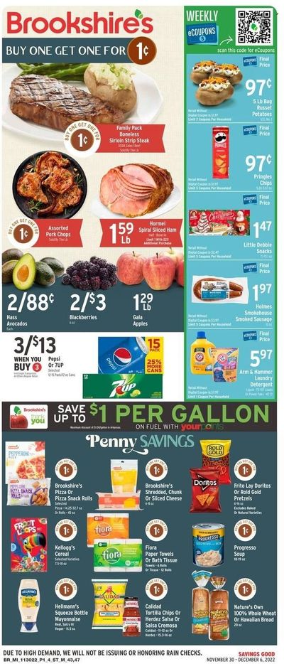 Brookshires (AR, LA, TX) Weekly Ad Flyer Specials November 30 to December 6, 2022