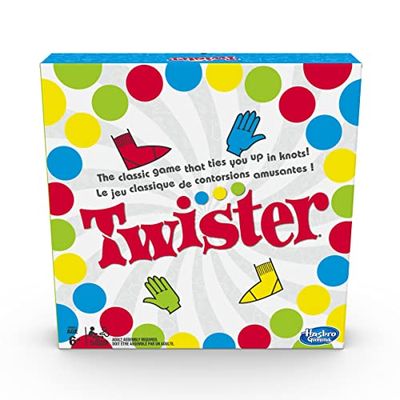 Hasbro Twister Game, Party Game, Classic Board Game for 2 or More Players, Indoor and Outdoor Game for Kids 6 and Up, English and French Bilingual Version $12.49 (Reg $27.99)