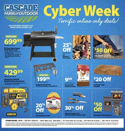 Cascade Farm And Outdoor (OR, WA) Weekly Ad Flyer Specials November 28 to December 4, 2022