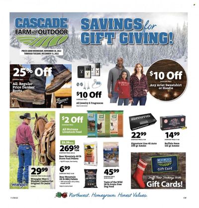 Cascade Farm And Outdoor (OR, WA) Weekly Ad Flyer Specials November 30 to December 13, 2022