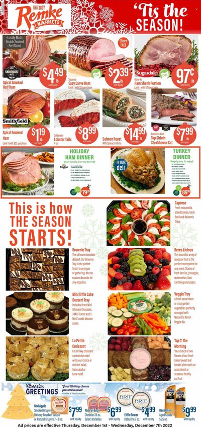 Remke (KY) Weekly Ad Flyer Specials December 1 to December 7, 2022