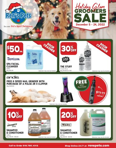 Ren's Pets Holiday Glam Groomers Sale Flyer December 5 to 24