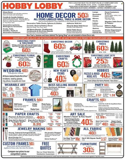 Hobby Lobby Weekly Ad Flyer Specials December 4 to December 10, 2022