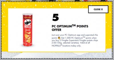 No Frills 24 Days of Hauliday Yays Day 5: Get 1,000 PC Optimum Points When You Buy 2 Pringles Superstack Potato Chips