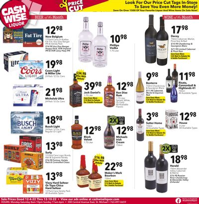 Cash Wise Liquor Only (MN) Weekly Ad Flyer Specials December 4 to December 10, 2022