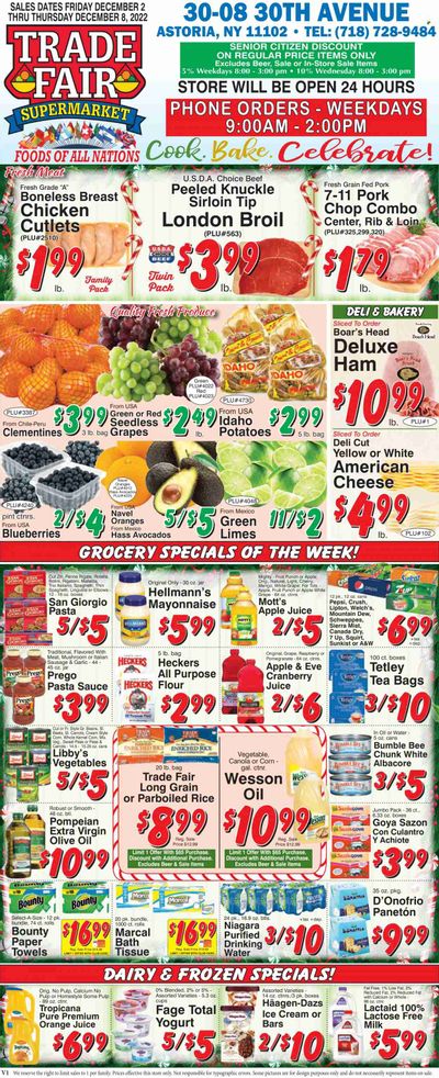 Trade Fair Supermarket (NY) Weekly Ad Flyer Specials December 2 to December 8, 2022