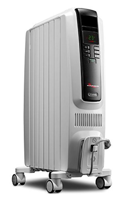 De'Longhi Oil-Filled Radiator Space Heater, Quiet 1500W, Adjustable Thermostat, 3 Heat Settings, Timer, Energy Saving, Safety Features, White, Dragon TRD40615ECA $147.94 (Reg $179.99)