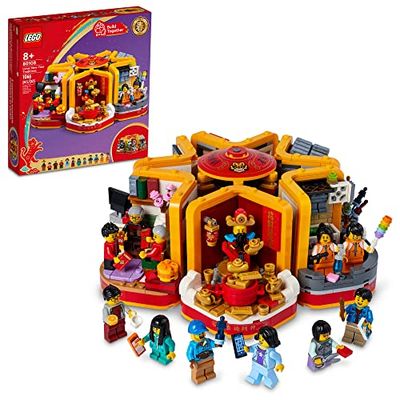 LEGO Lunar New Year Traditions 80108 Building Kit; Gift Toy for Kids Aged 8 and Up; Building Set Featuring 6 Festive Scenes and 12 Minifigures, Including The God of Wealth (1,066 Pieces) $85 (Reg $99.99)