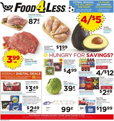 Food 4 Less (CA) Weekly Ad Flyer Specials December 7 to December 13, 2022
