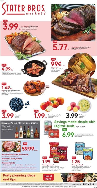 Stater Bros. (CA) Weekly Ad Flyer Specials December 7 to December 13, 2022