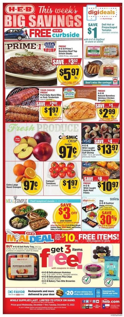 H-E-B (TX) Weekly Ad Flyer Specials December 7 to December 13, 2022
