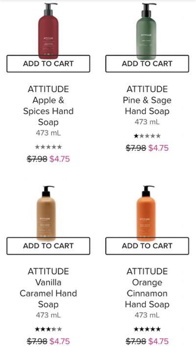 Well.ca: Attitude Holiday Hand Soaps 473ml 40% Off ($4.75, Was $7.98)