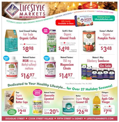 Lifestyle Markets Flyer December 7 to 18