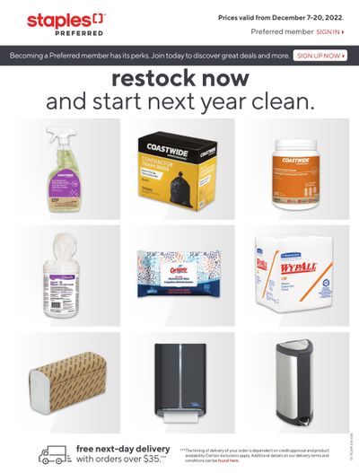 Staples Restock Now And Start Next Year Clean Flyer December 7 to 20