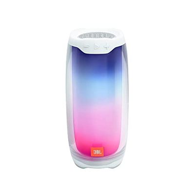 JBL Pulse 4 - Portable Bluetooth Speaker with 360 degrees LED lights, powerful sound and deep bass, IPX7 waterproof, 12 hours of playtime, JBL PartyBoost for multiple speaker pairing (White) $199.98 (Reg $299.98)