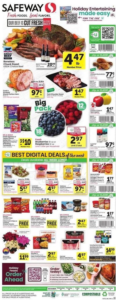 Safeway (SD) Weekly Ad Flyer Specials December 7 to December 13, 2022