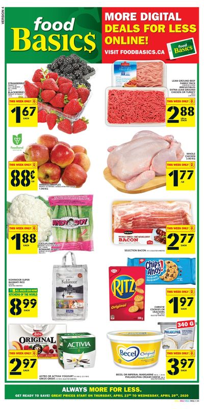 Food Basics (GTA, Kitchener and London Area) Flyer April 23 to 29