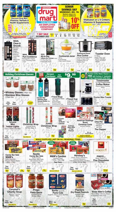 Discount Drug Mart (OH) Weekly Ad Flyer Specials December 7 to December 13, 2022