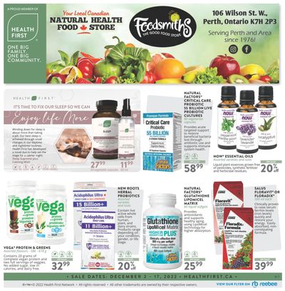 Foodsmiths Health First Flyer December 2 to 17
