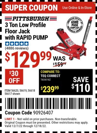 Harbor Freight Weekly Ad Flyer Specials December 7 to December 18, 2022