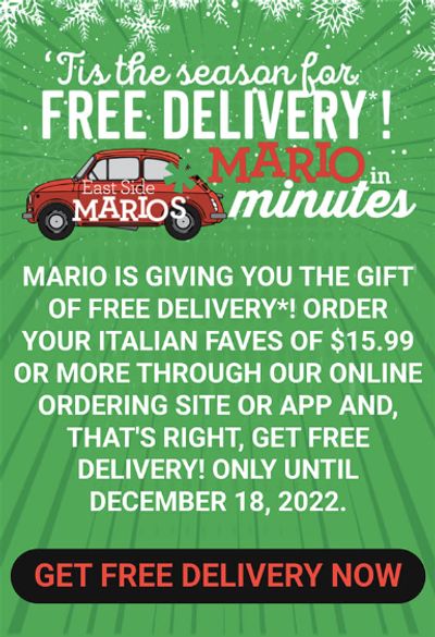 East Side Mario’s Canada: Free Delivery Until December 18th + Free Starter With First Order