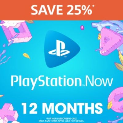 PlayStation Store Canada Offers: Get a 12-Month PlayStation Now Subscription for $59.99, Save 25% off