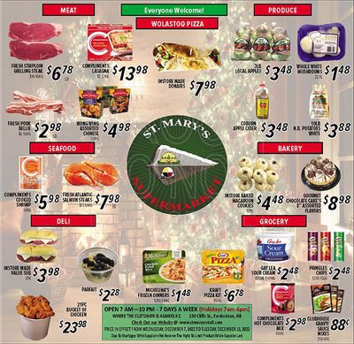 St. Mary's Supermarket Flyer December 7 to 13