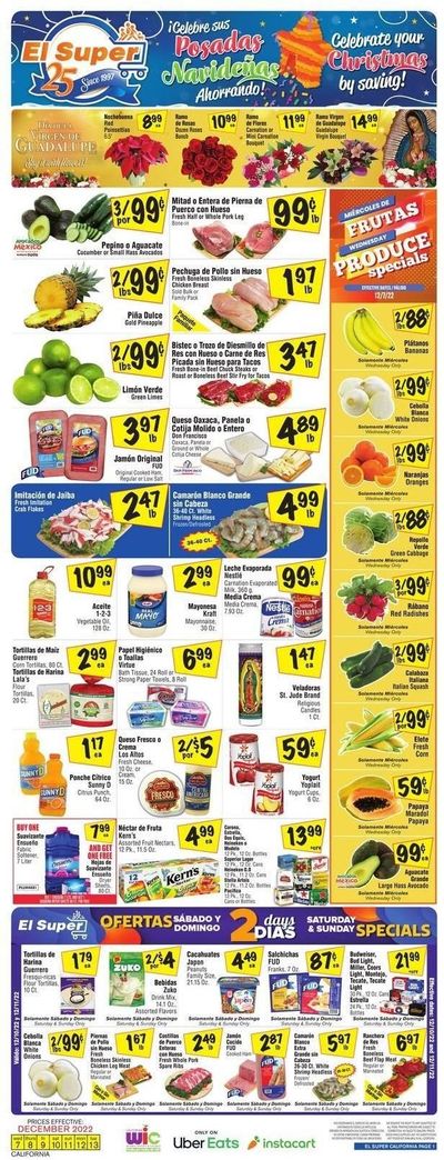 El Super (CA, NM, NV, TX) Weekly Ad Flyer Specials December 7 to December 13, 2022