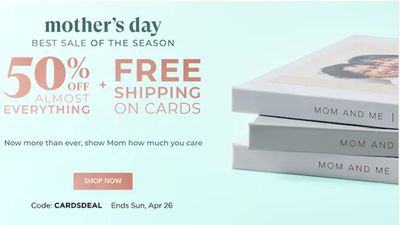 Shutterfly Canada Mother’s Day Sale: Save 50% off Everything Sitewide + FREE Shipping on Cards with Coupon Code!