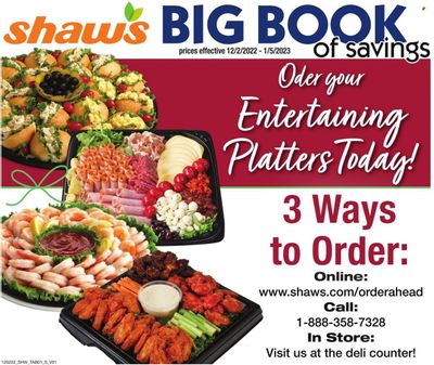 Shaw’s (MA, ME, NH, RI, VT) Weekly Ad Flyer Specials December 2 to January 5, 2023