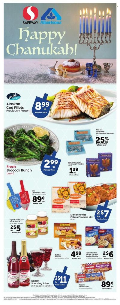 Safeway (SD) Weekly Ad Flyer Specials December 7 to December 27, 2022
