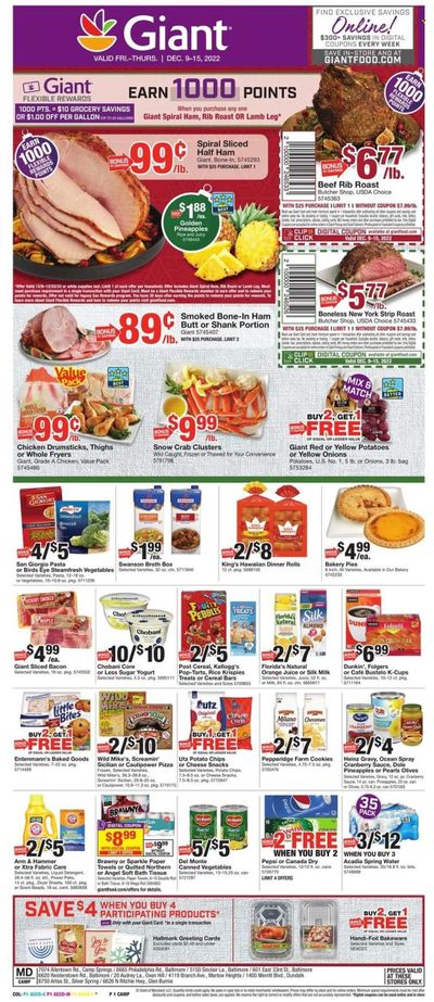 Giant Food (DE, MD, VA) Weekly Ad Flyer Specials December 9 to December 15, 2022