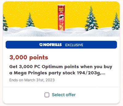 No Frills Ontario 24 Days of Hauliday Yays Day 10: Get 3,000 PC Optimum Points When You Buy Pringles Mega Can