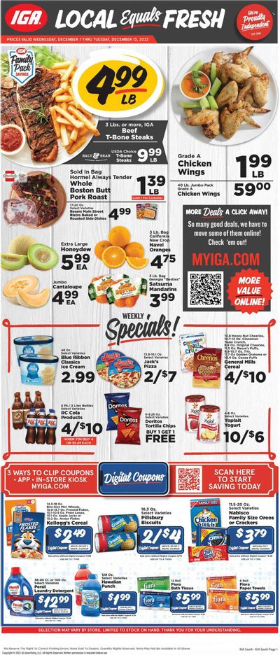 IGA (KY) Weekly Ad Flyer Specials December 7 to December 13, 2022