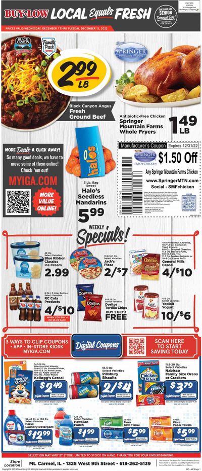 IGA (IL) Weekly Ad Flyer Specials December 7 to December 13, 2022