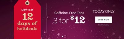 DAVIDsTEA Canada: 12 Days of Holideals Day 11: Get 3 Caffeine Free Teas For $12