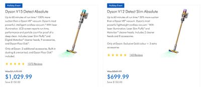 Dyson Canada Holiday Event Sale: Save Up to $150 OFF Dyson Vacuums