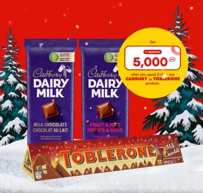 No Frills Canada 24 Days of Hauliday Yays Day 12: Get 5,000 PC Optimum Points When You Spend $12 On Cadbury and Toblerone Products