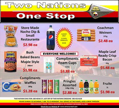 Two Nations One Stop Flyer December 9 to 15