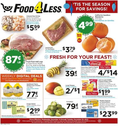 Food 4 Less (CA) Weekly Ad Flyer Specials December 14 to December 20, 2022