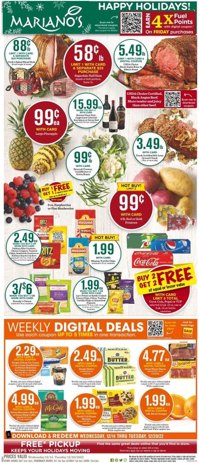 Mariano’s (IL) Weekly Ad Flyer Specials December 14 to December 20, 2022