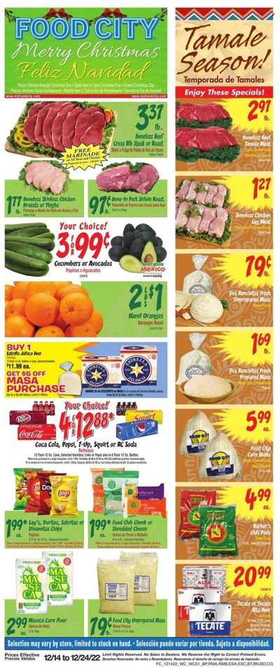 Food City (AZ) Weekly Ad Flyer Specials December 14 to December 24, 2022