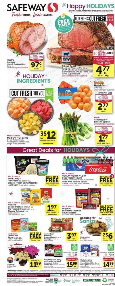 Safeway (CO) Weekly Ad Flyer Specials December 14 to December 25, 2022