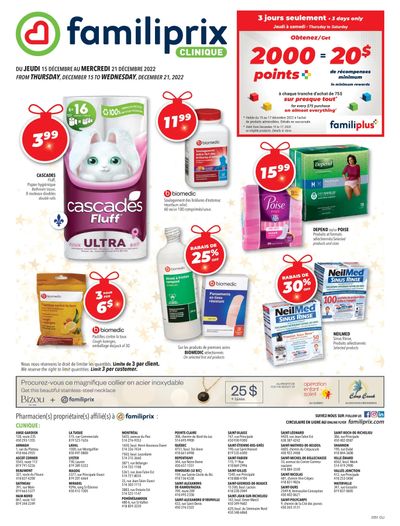 Familiprix Clinique Flyer December 15 to 21