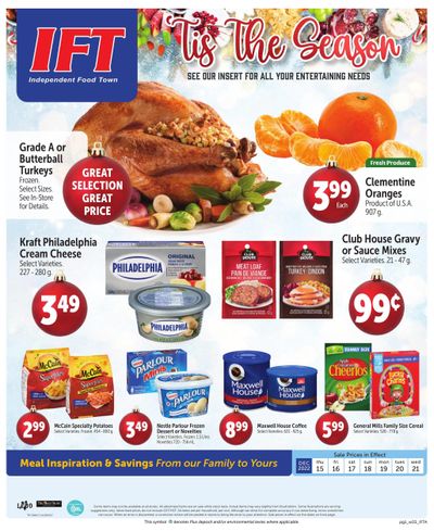 IFT Independent Food Town Flyer December 15 to 21