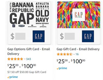 Amazon.ca: Save $7.50 On $50 Gap Options Gift Card With Code